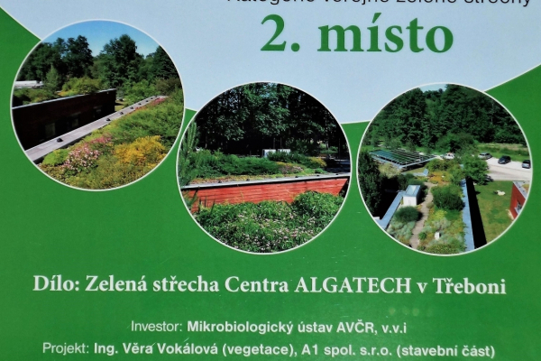 Centrum ALGATECH Mikrobiologického ústavu AV ČR se umístilo v soutěži o Zelenou střechu roku 2017